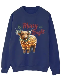 Marineblauw - Brands In Christmas Highland Cow Bright Sweatshirt