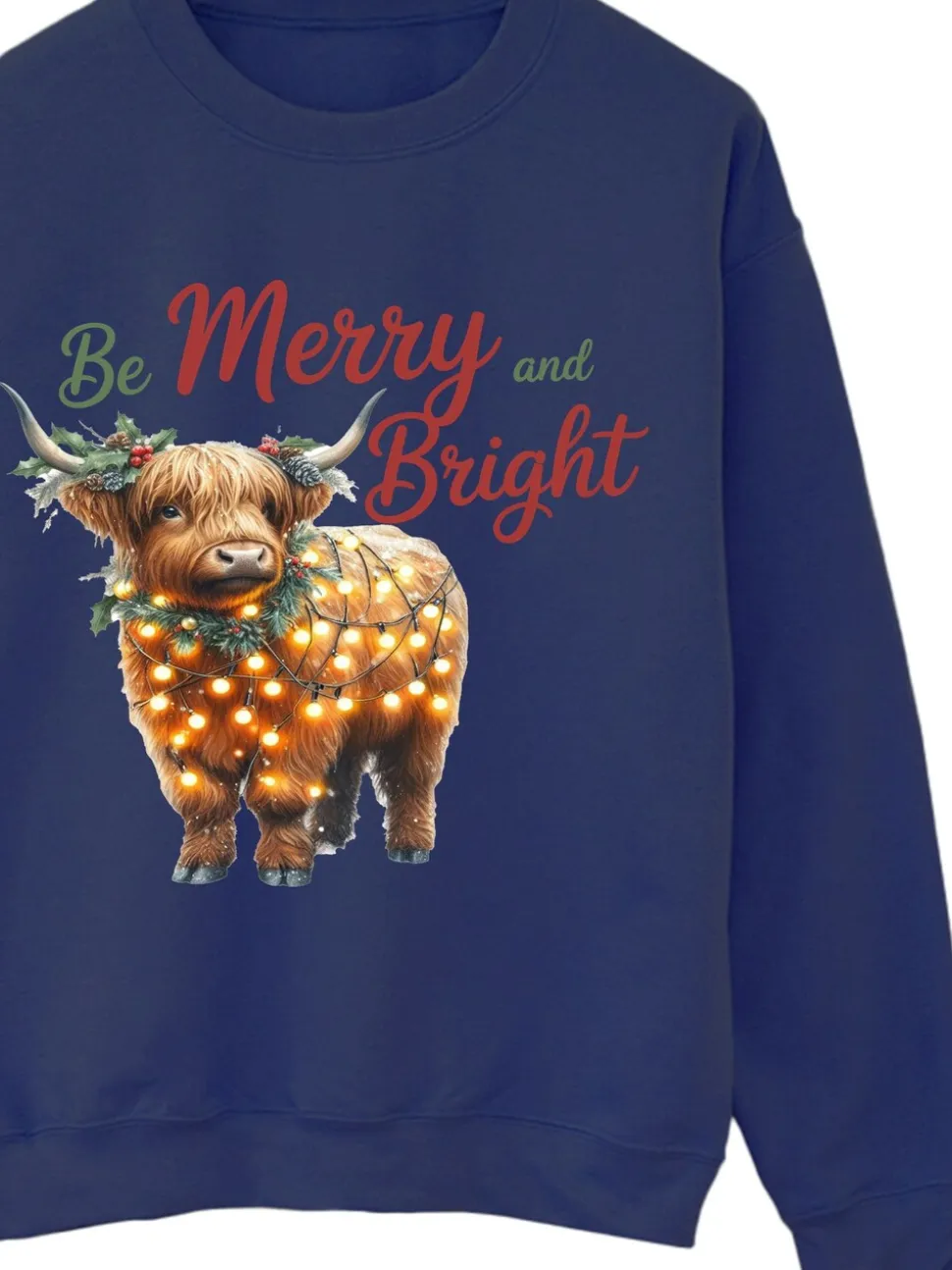Marineblauw - Brands In Christmas Highland Cow Bright Sweatshirt