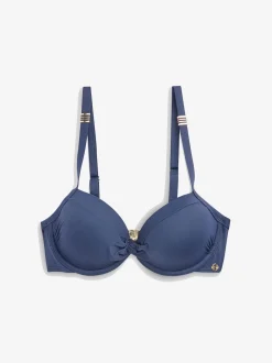 Marineblauw - Buikcorrigerende bikinitop met vulling en beugel