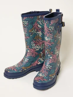 Marineblauw - FatFace Rubber Printed Welly
