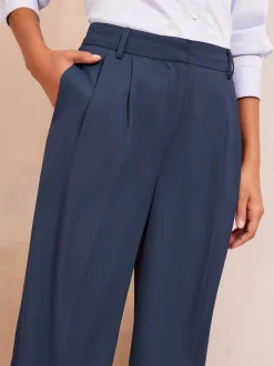 Marineblauw - Friends Like These Premium broek met wijde pijpen en elastiek aan de achterkant