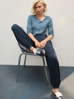 Marineblauw - Jersey Harem Joggers
