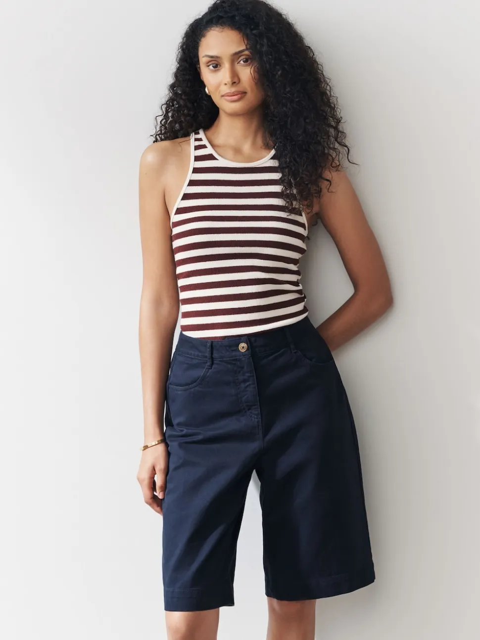 Marineblauw - Knielange short
