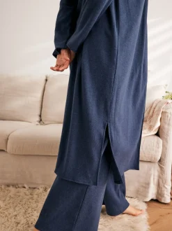 Marineblauw - Laura Ashley lang loungevest