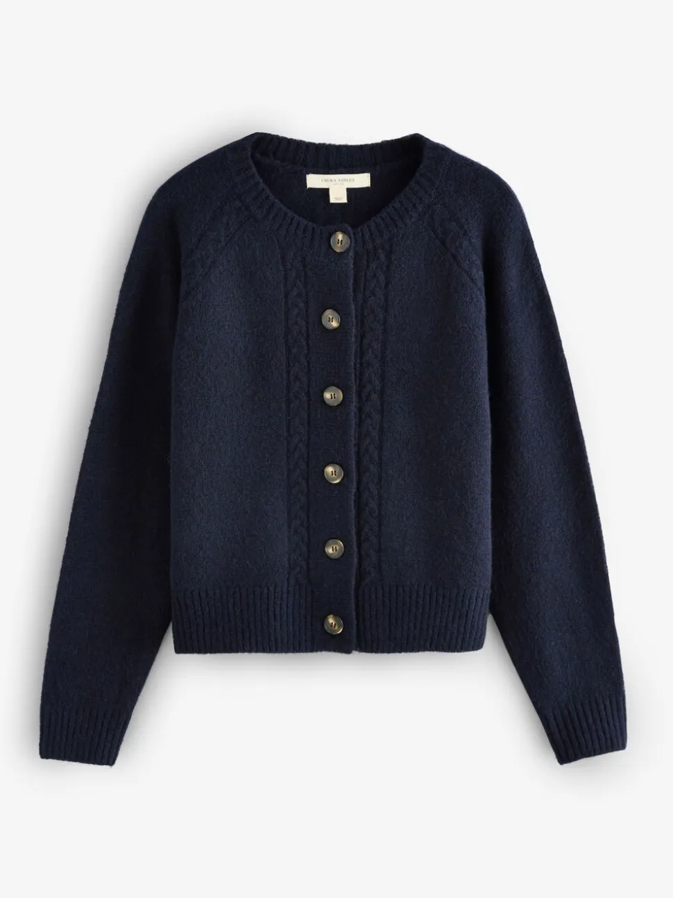 Marineblauw - Laura Ashley Cable Knit Cardigan