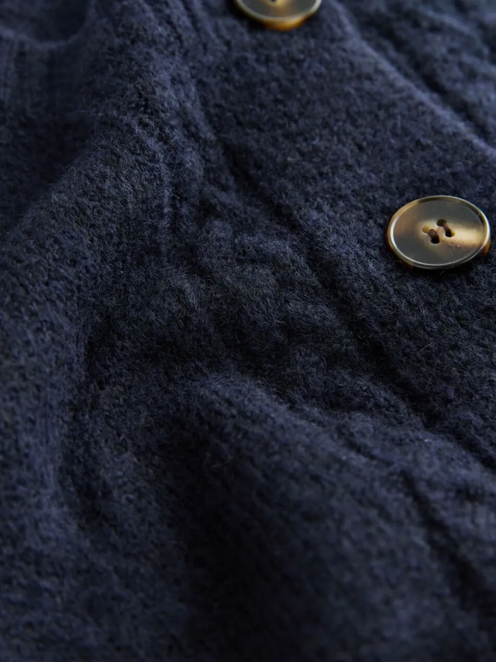 Marineblauw - Laura Ashley Cable Knit Cardigan