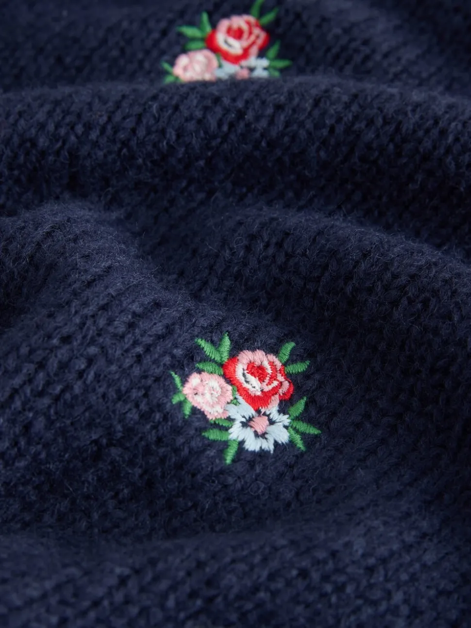 Marineblauw - Laura Ashley Embroidered Floral Cardigan