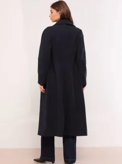 Marineblauw - Lipsy - Lange Jassen met Single breasted en ovale mouwen