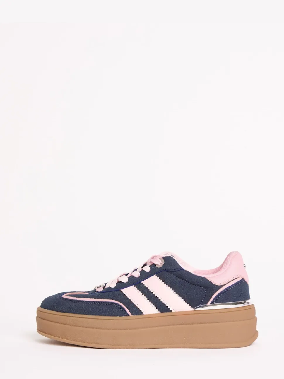 Marineblauw - Lipsy Faux suède sportschoen met dikke zool