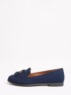 Marineblauw - Lipsy Platte Loafers met Smalle Zool en Kwastjes