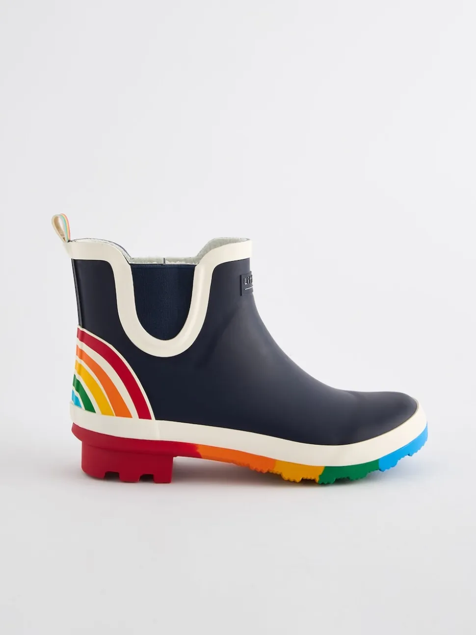 Marineblauw - Little Bird by Jools Oliver regenlaarzen met regenboog voor volwassenen