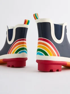 Marineblauw - Little Bird by Jools Oliver regenlaarzen met regenboog voor volwassenen