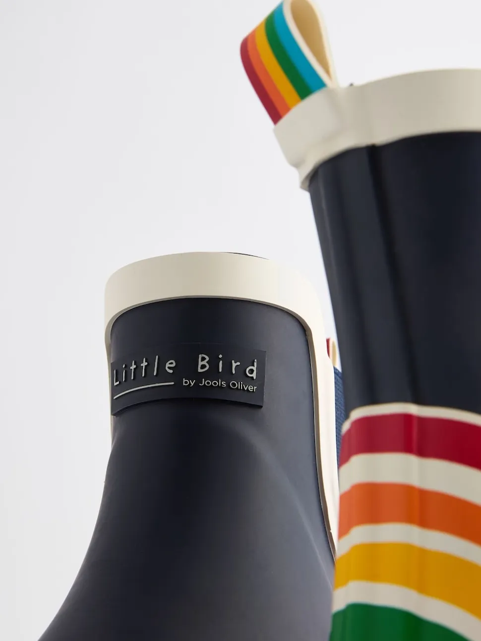 Marineblauw - Little Bird by Jools Oliver regenlaarzen met regenboog voor volwassenen