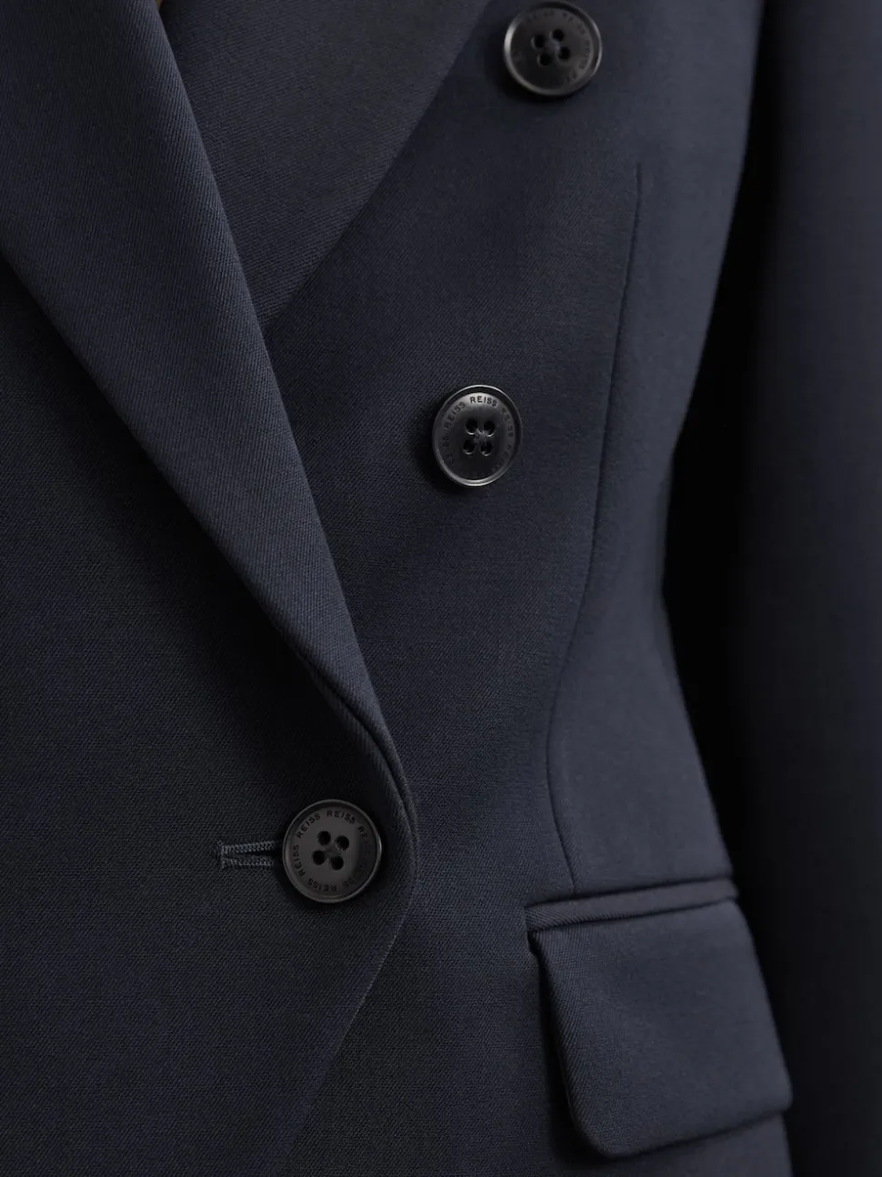 Marineblauw - Reiss Gabi Double-Breasted Suit Blazer