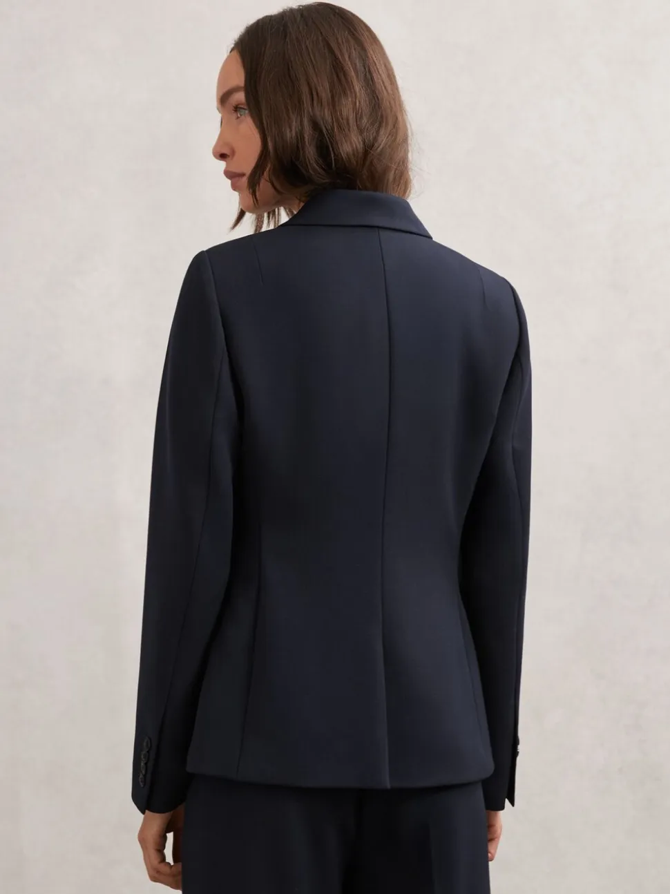 Marineblauw - Reiss Gabi Double-Breasted Suit Blazer