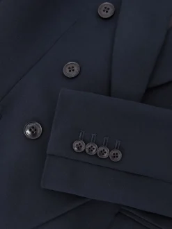 Marineblauw - Reiss Gabi Double-Breasted Suit Blazer