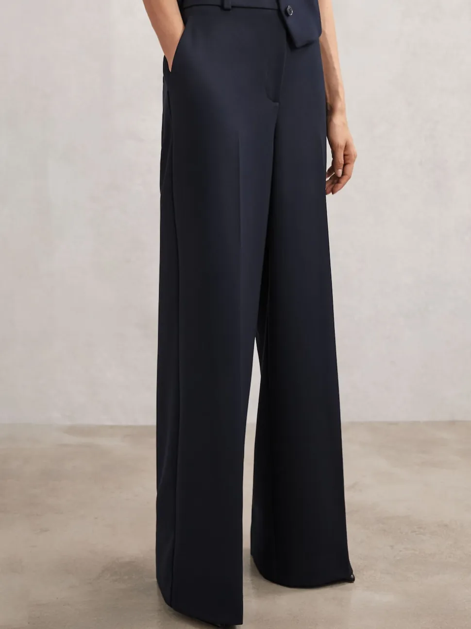 Marineblauw - Reiss Gabi Wide-Leg Suit Trousers