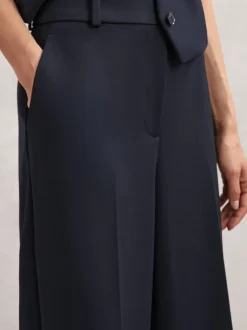 Marineblauw - Reiss Gabi Wide-Leg Suit Trousers