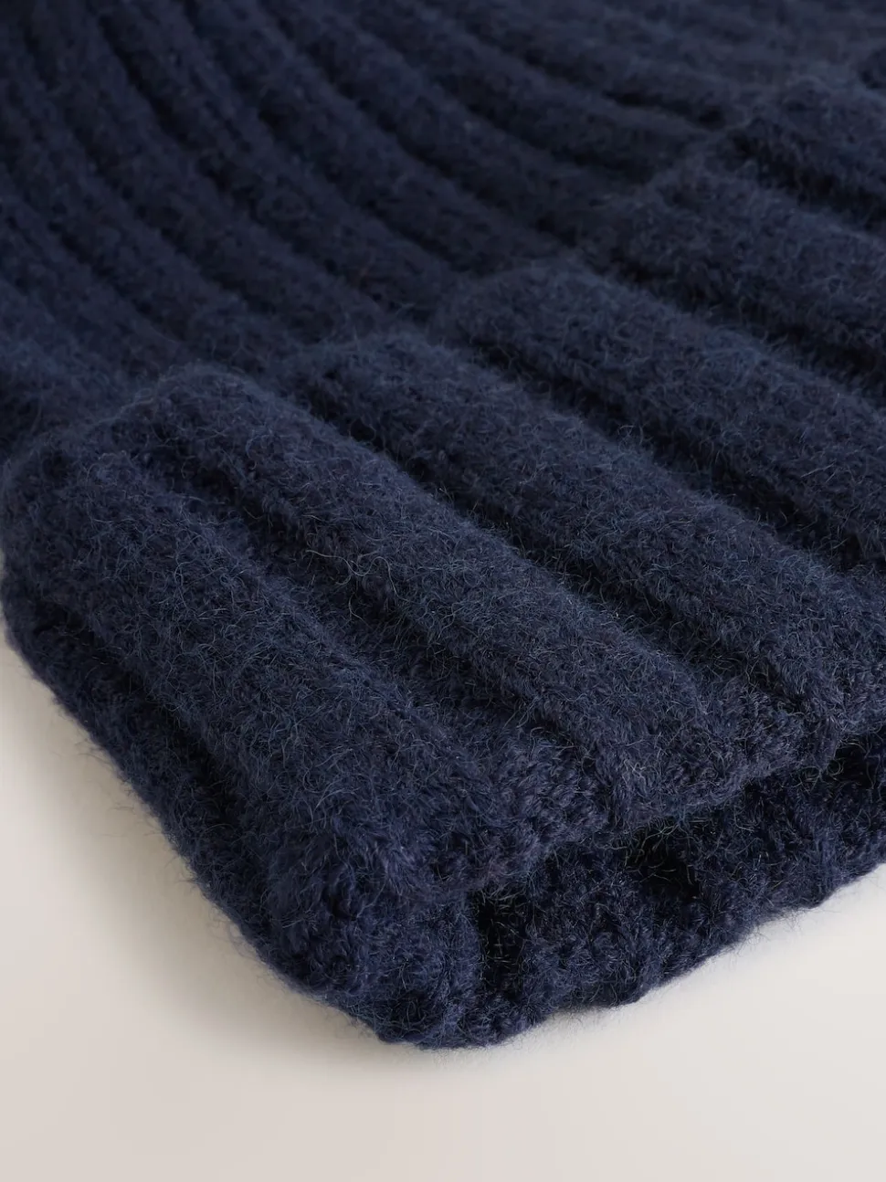 Marineblauw - Rib Knit Pom Hat