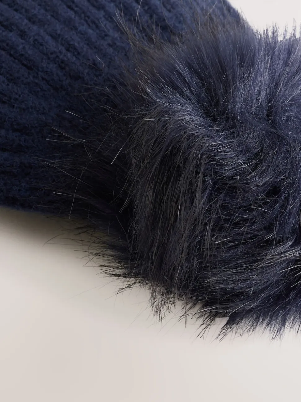 Marineblauw - Rib Knit Pom Hat