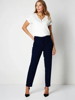 Marineblauw - Roman Originals - Broek met rechte, toelopende pijpen