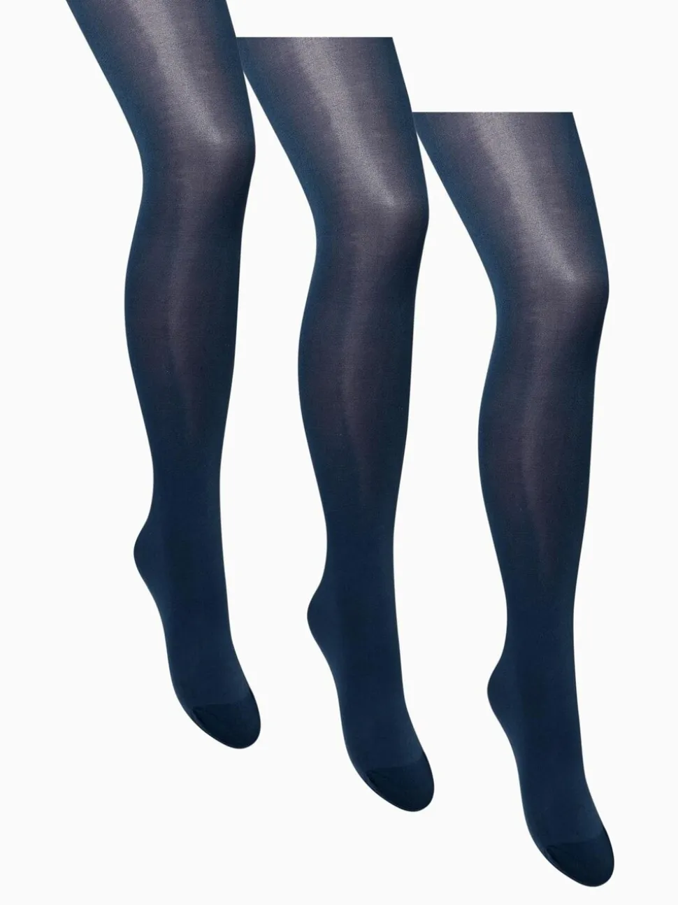 Marineblauw - Set van drie 40 denier ondoorschijnende panty's