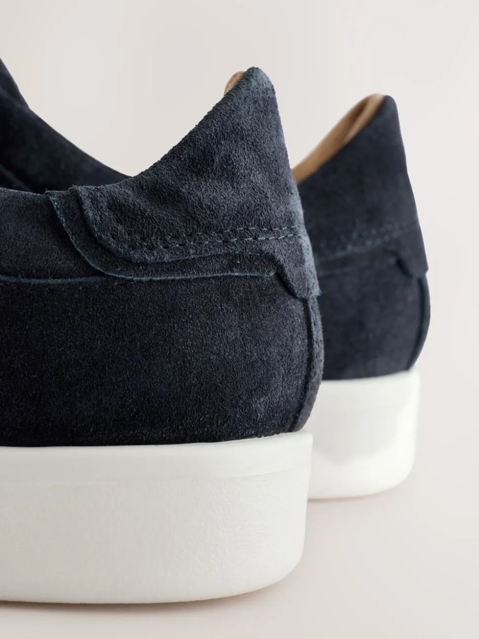 Marineblauw - Signature Premium Leather Laceless Slip-On Trainers