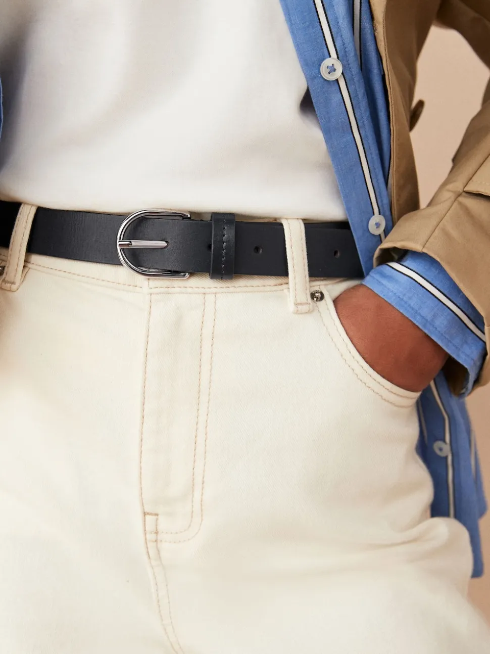 Marineblauw - Standaard leren riem