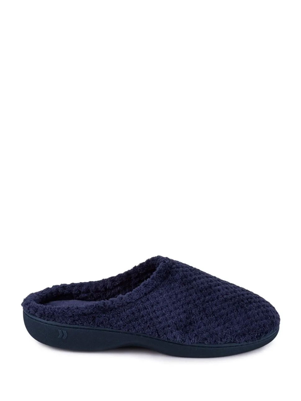 Marineblauw - Totes Isotoner Popcorn pantoffelmuiltjes van badstof