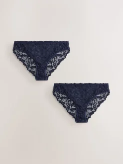 Marineblauw - Ultimate Comfort kanten slip verpakking van 2