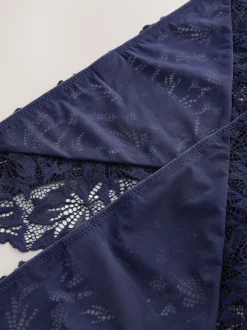 Marineblauw - Ultimate Comfort kanten slip verpakking van 2