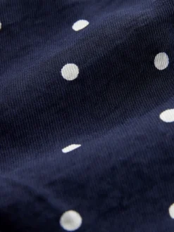 Marineblauw blauw gestippeld - Mini-jurk met strikceintuur