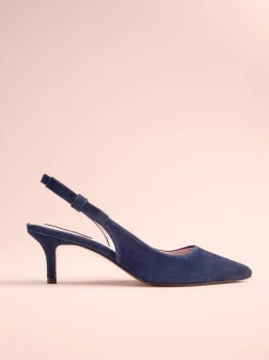 Marineblauw en leer - Tabitha Simmons x Next Dela Slingback Puntige Hakken