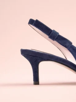 Marineblauw en leer - Tabitha Simmons x Next Dela Slingback Puntige Hakken