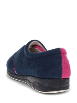 Marineblauw Framboos - Pavers - Damespantoffels met klittenbandsluiting en ant-statische zool