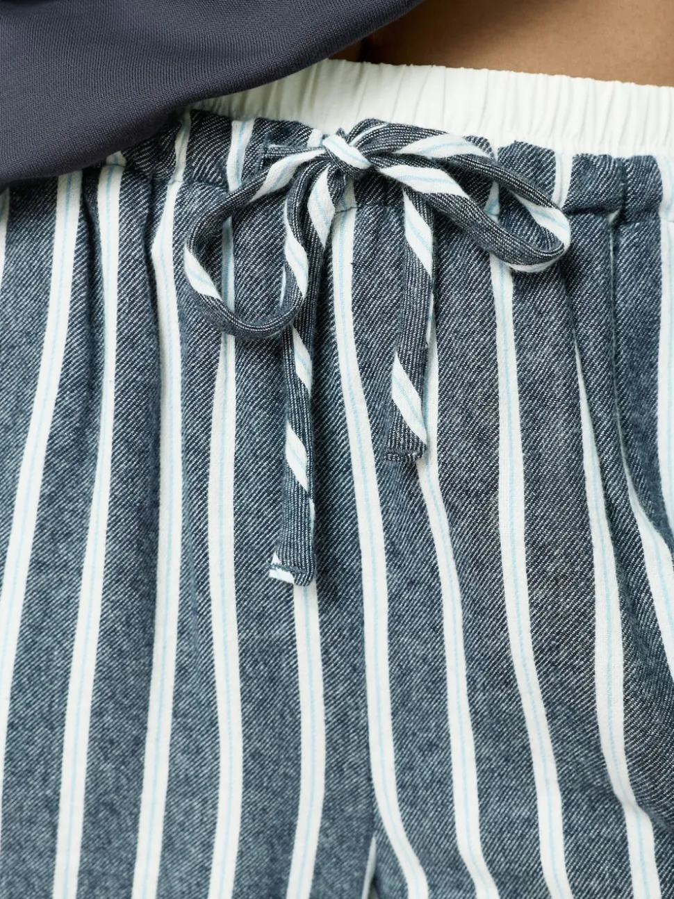 Marineblauw gestreept - Half Zip Sweatshirt and Flannel Pyjamas Set