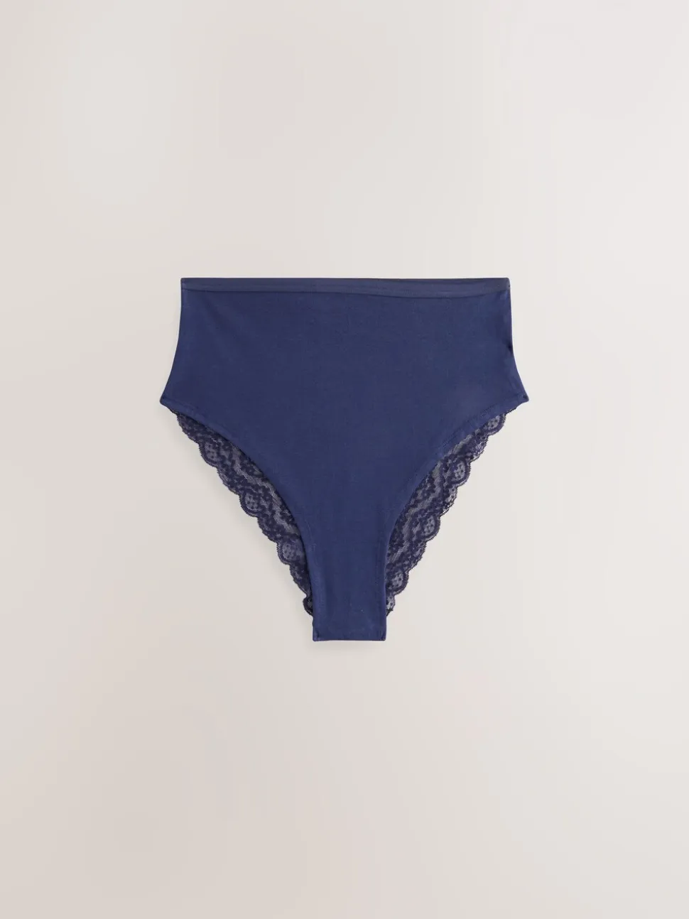 Marineblauw met paisleymotief - Katoenen kanten slipjes 4 stuks