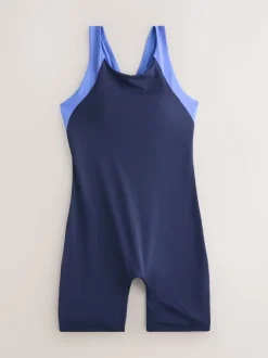 Marineblauw met panelen - Unitard buikcorrigerend badpak