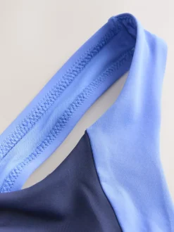 Marineblauw met panelen - Unitard buikcorrigerend badpak