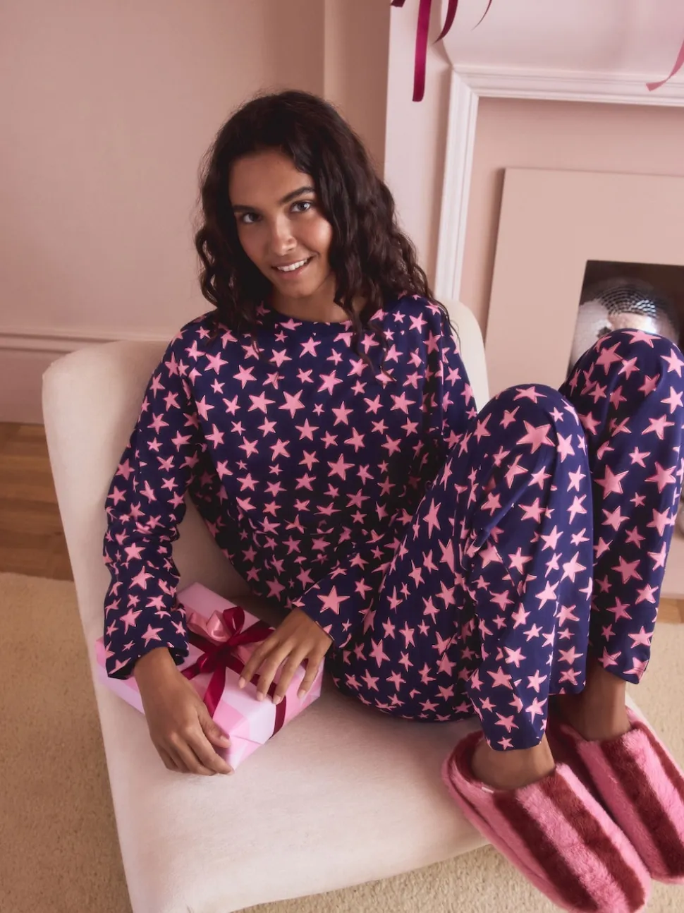 Marineblauw met sterren - Pyjama met lange mouwen