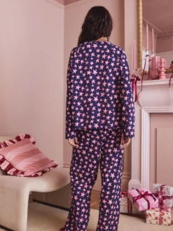 Marineblauw met sterren - Pyjama met lange mouwen