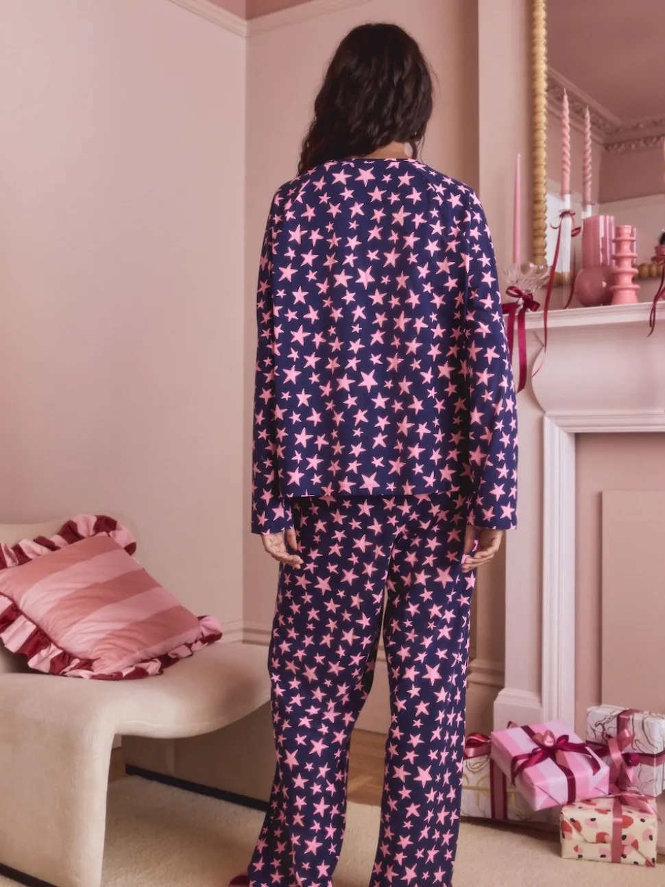 Marineblauw met sterren - Pyjama met lange mouwen