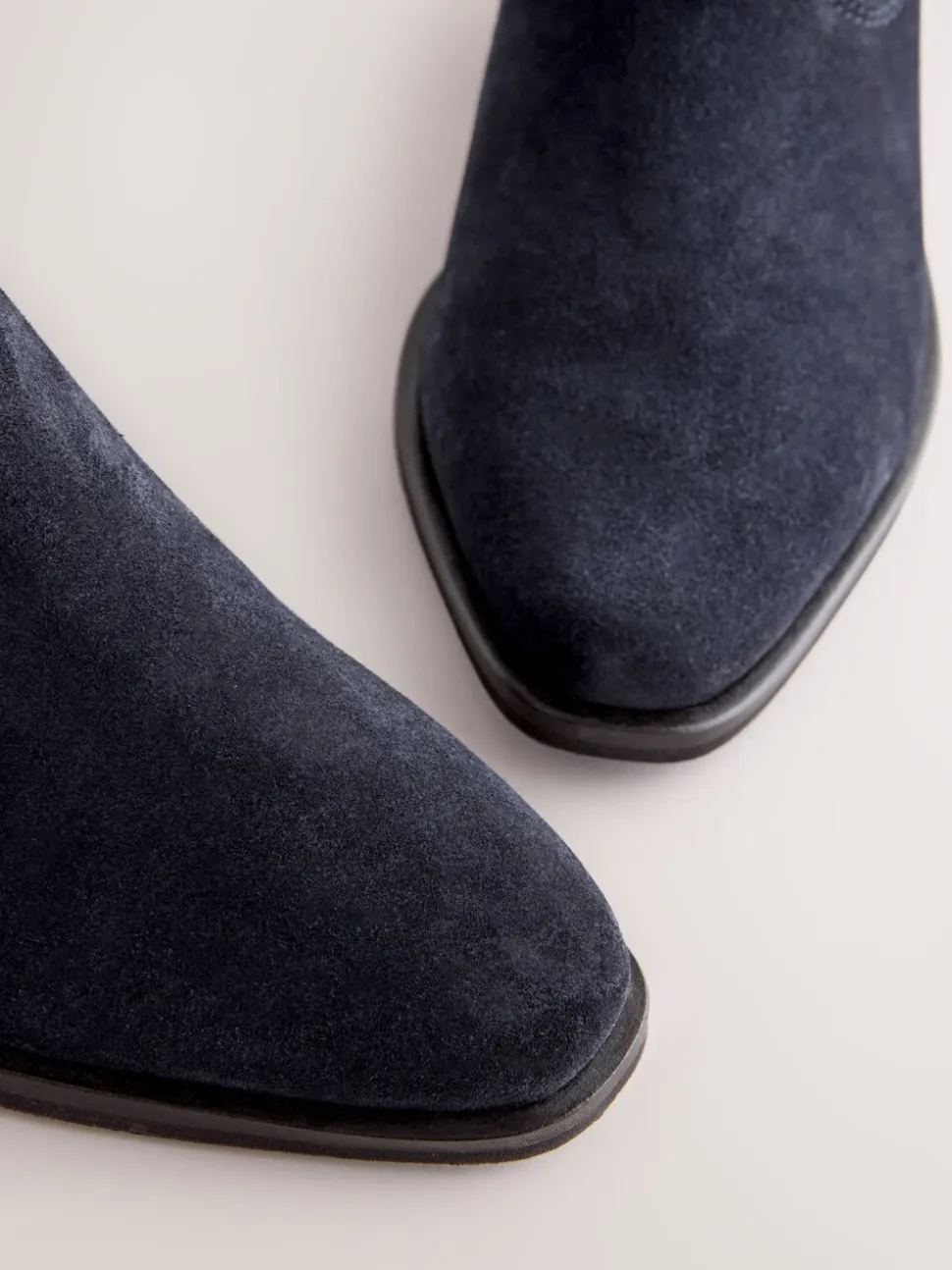 Marineblauw suède - Cowboy Block Heel Ankle Boots