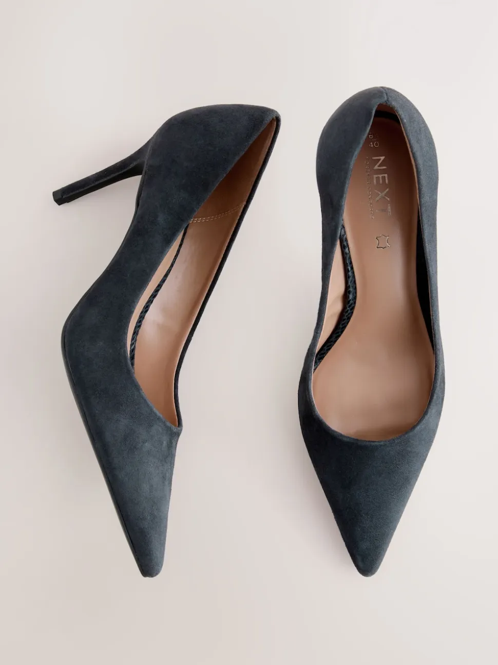 Marineblauw suède - Leren mid-court pumps