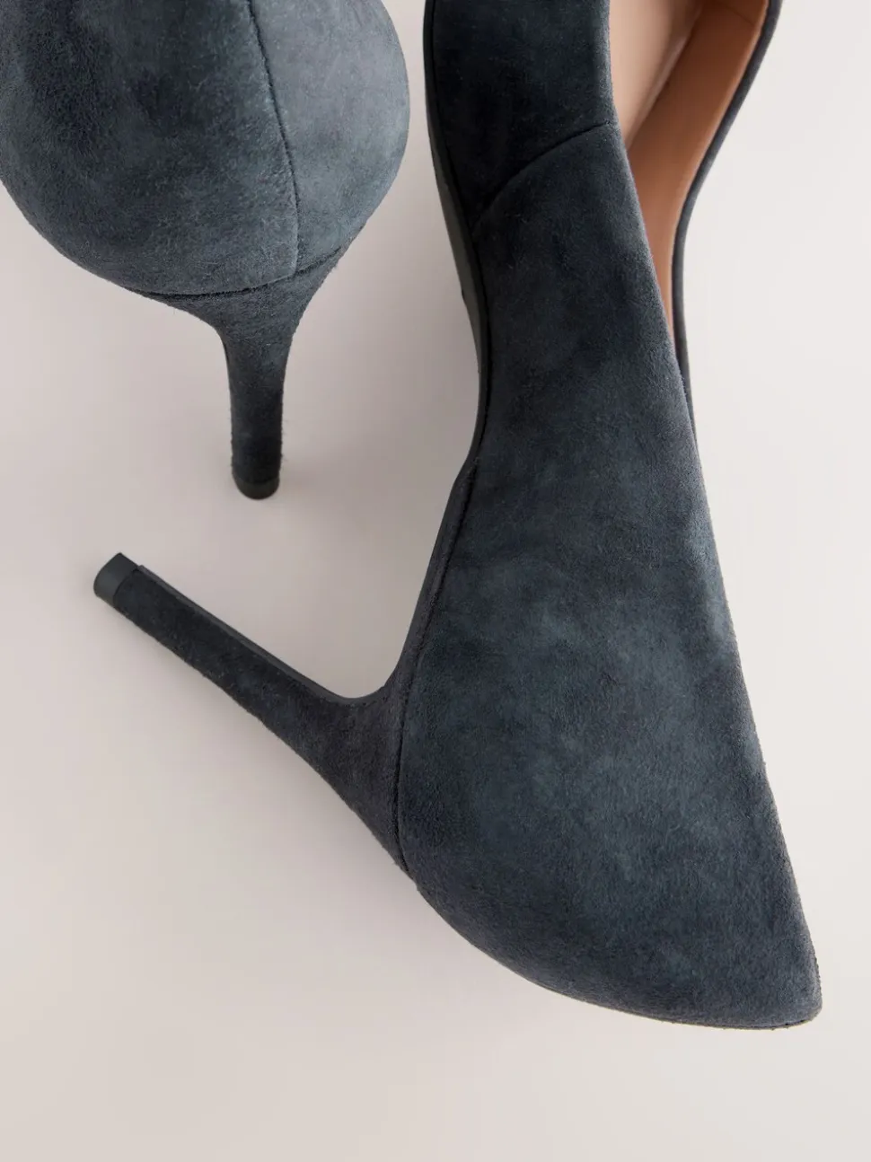 Marineblauw suède - Leren mid-court pumps