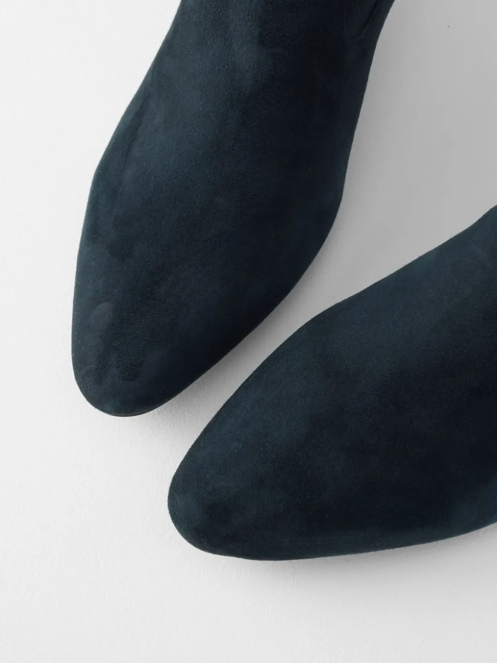 Marineblauw suède - Motionflex Sokkenlaarzen met Blokhak