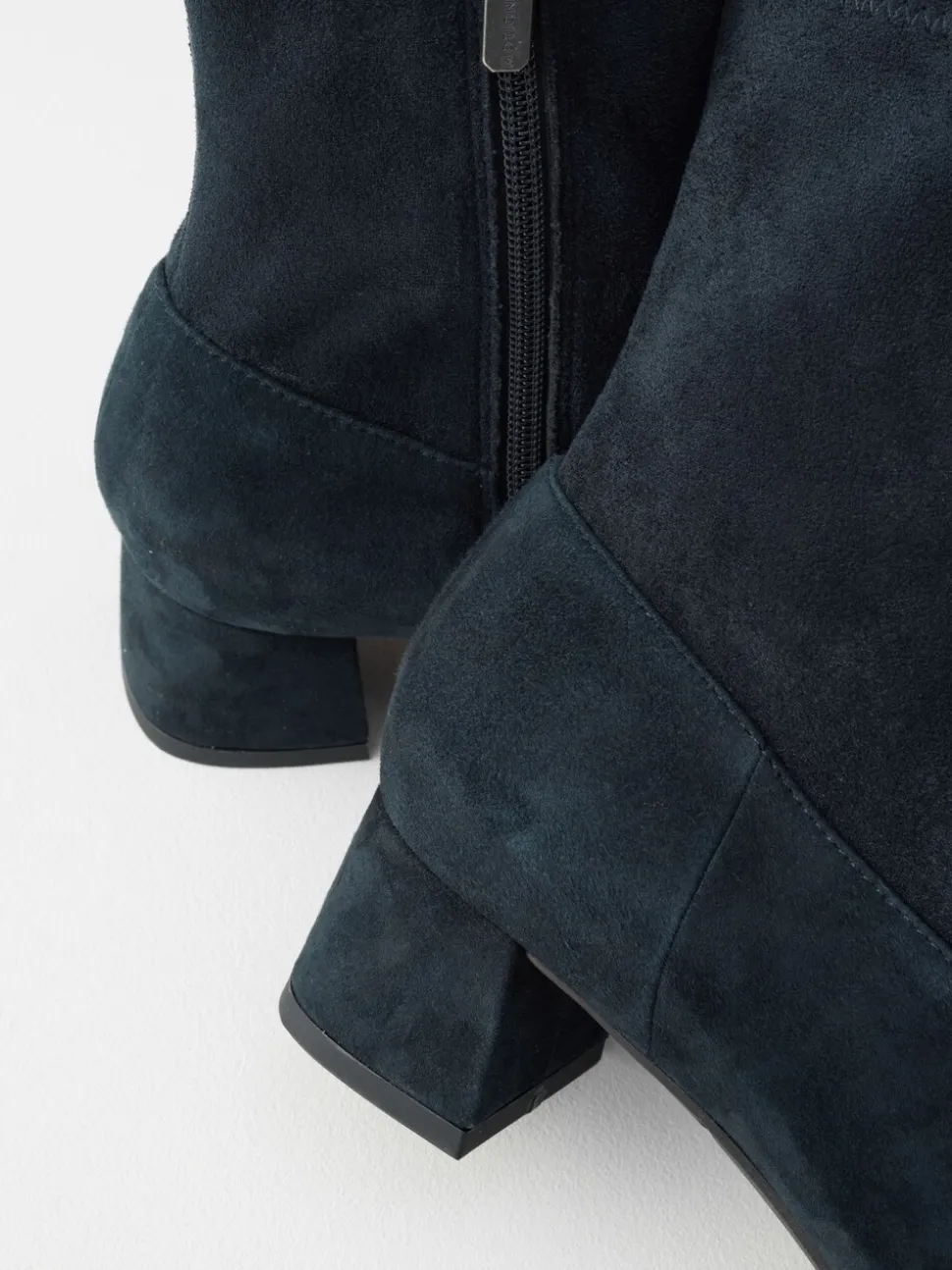Marineblauw suède - Motionflex Sokkenlaarzen met Blokhak