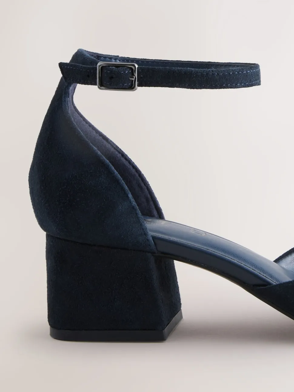 Marineblauw suède - Toe Cap Block Heels