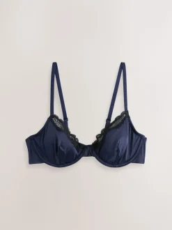 Marineblauw/crèmekleurig - Hoogglans beha