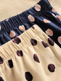 Marineblauw/gele stippen - Korte pyjamaset 2 stuks
